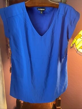 EXPRESS CAP SLEEVE BLOUSE COBALT